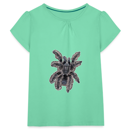 Mädchen-T-Shirt mit Raffungen Tliltocatl albopilosus - Mintgrün