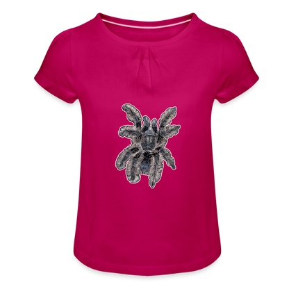 Mädchen-T-Shirt mit Raffungen Tliltocatl albopilosus - Fuchsia