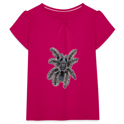 Mädchen-T-Shirt mit Raffungen Tliltocatl albopilosus - Fuchsia
