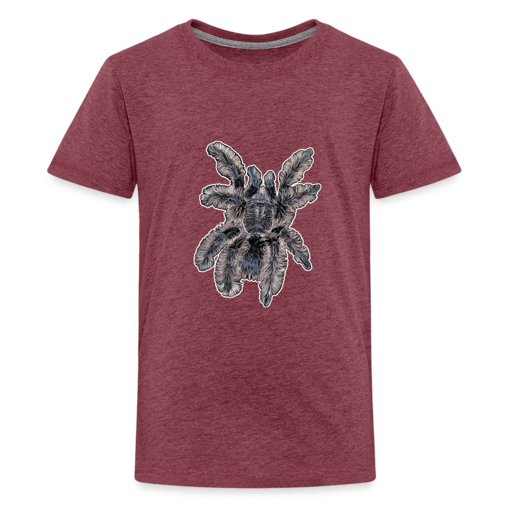 Teenager Basic T-Shirt Tliltocatl albopilosus - Bordeauxrot meliert