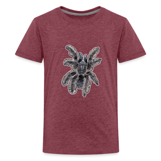 Teenager Basic T-Shirt Tliltocatl albopilosus - Bordeauxrot meliert