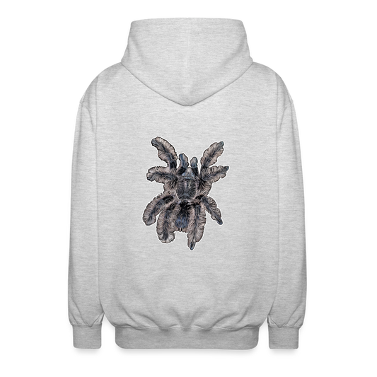 Unisex Zip-Hoodie Tliltocatl albopilosus - Hellgrau meliert