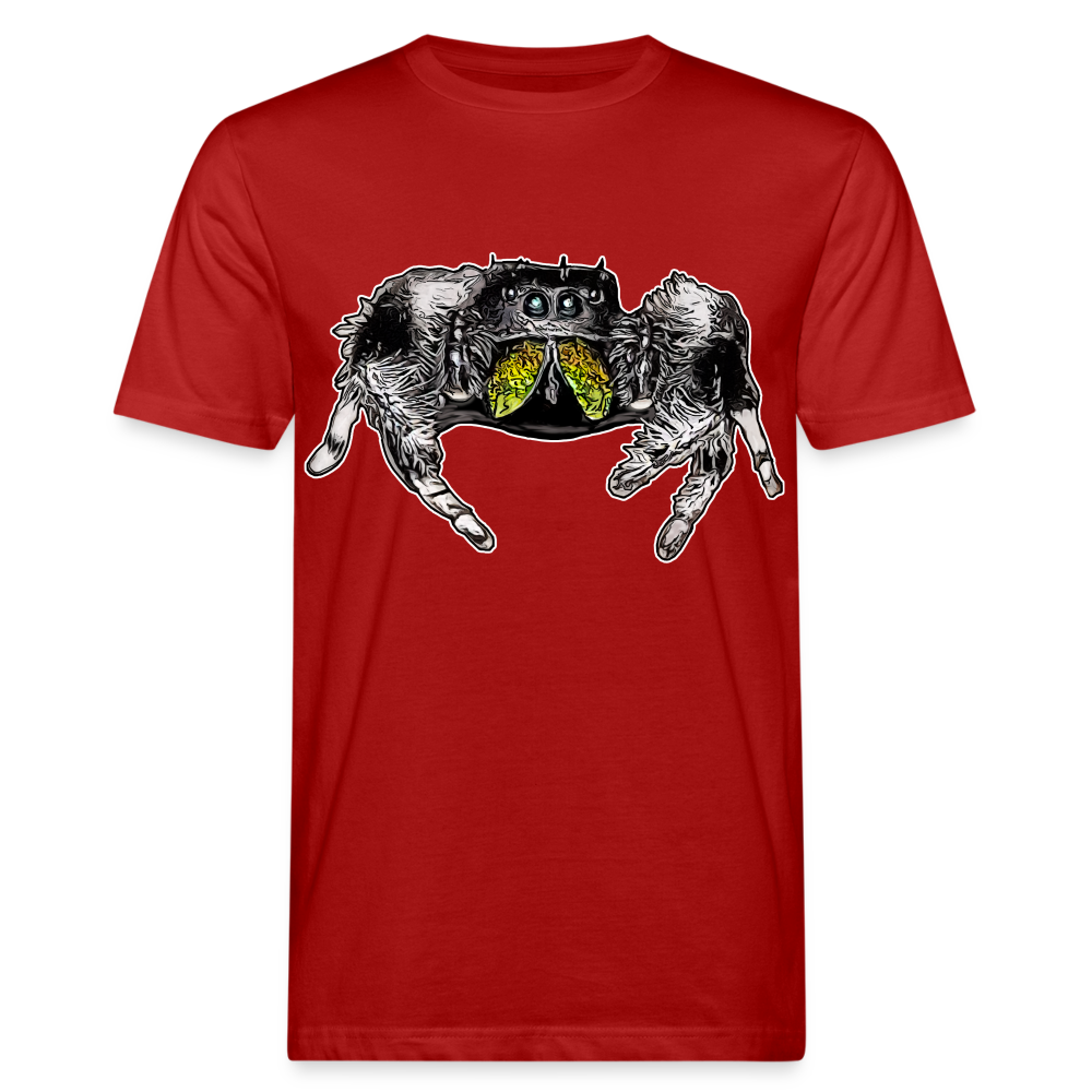 Männer Bio-T-Shirt Phidippus regius Rastafari male - Dunkelrot