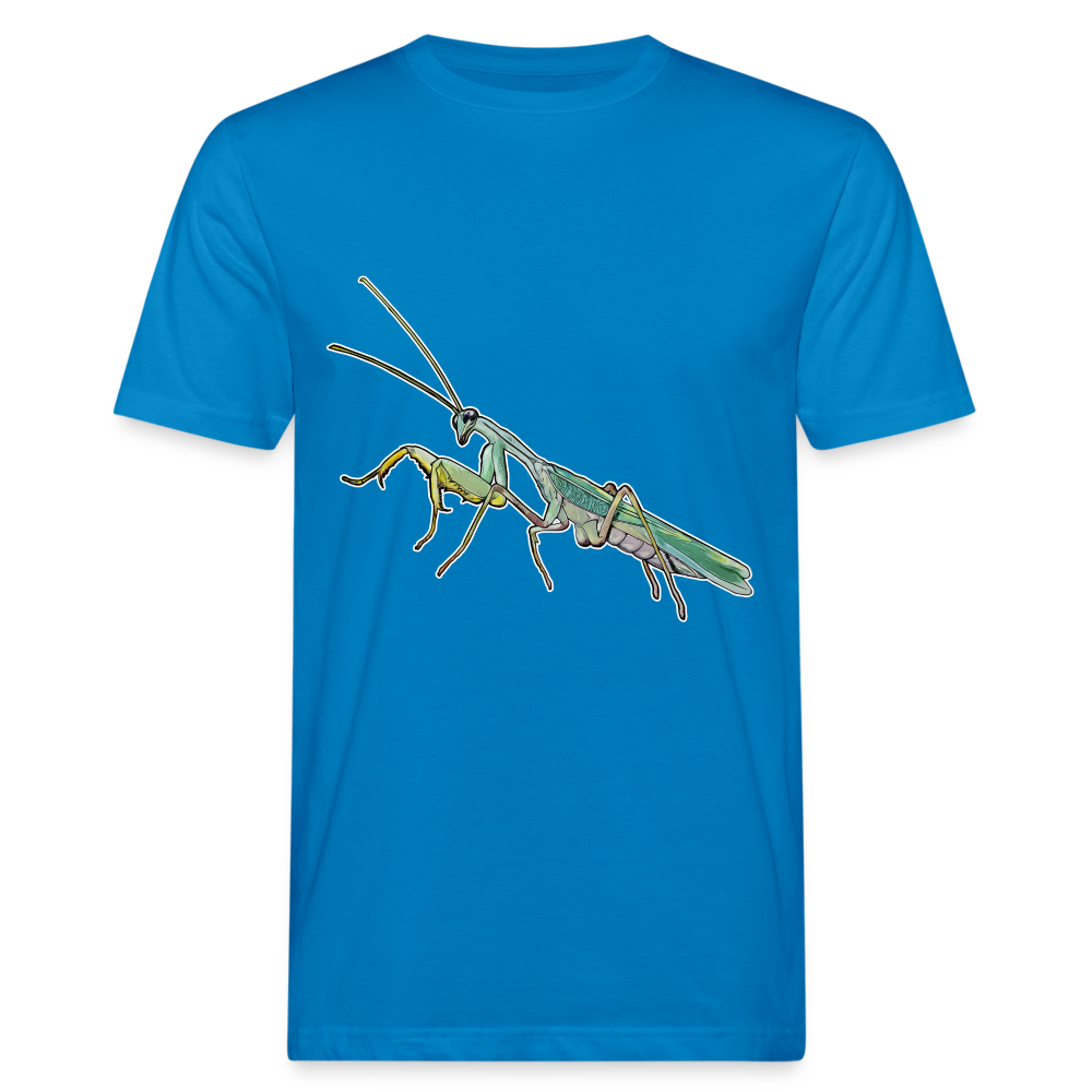Männer Bio-T-Shirt Sphodromantis lineola male - Pfauenblau