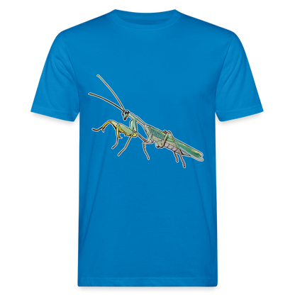 Männer Bio-T-Shirt Sphodromantis lineola male - Pfauenblau