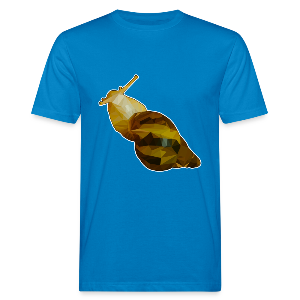 Männer Bio-T-Shirt Achatina reticulata Low Poly - Pfauenblau
