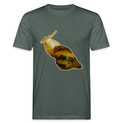Männer Bio-T-Shirt Achatina reticulata Low Poly - Graugrün