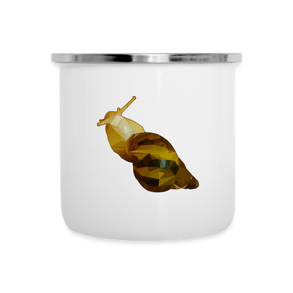 Emaille-Tasse Achatina reticulata Low Poly - weiß