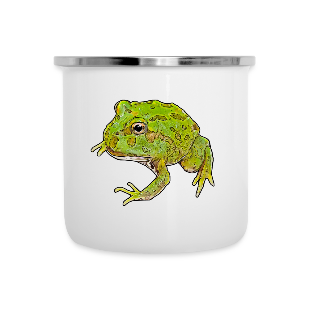 Emaille-Tasse Ceratophrys cranwelli Peppermint Blue - weiß