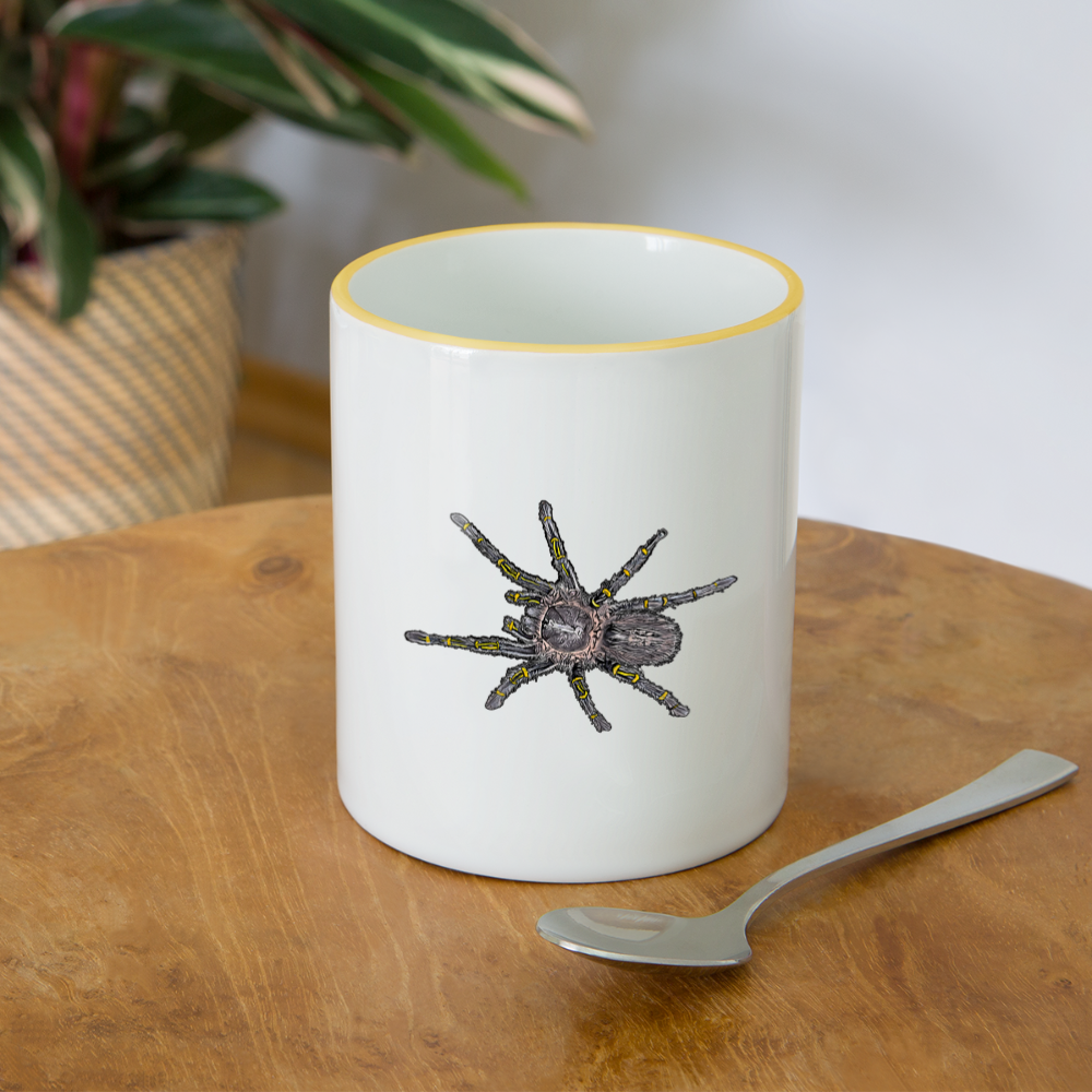 Tasse farbig Grammostola pulchripes - Weiß/Gelb