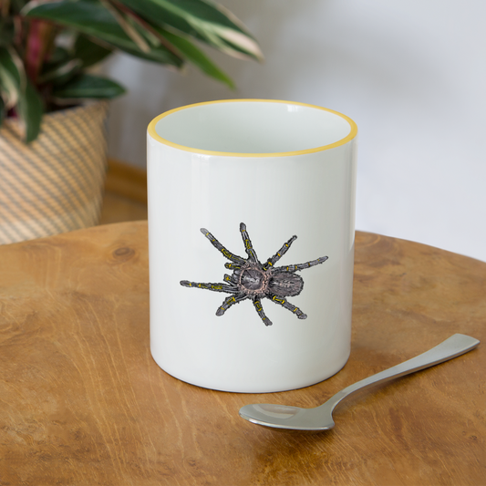 Tasse farbig Grammostola pulchripes - Weiß/Gelb