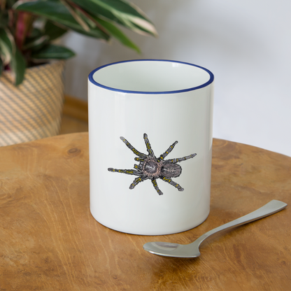 Tasse farbig Grammostola pulchripes - Weiß/Kobaltblau