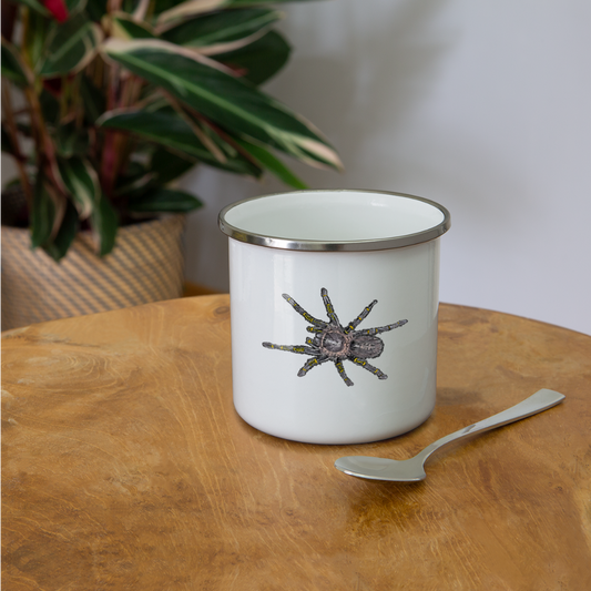 Emaille-Tasse Grammostola pulchripes - weiß