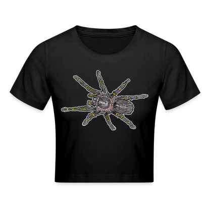 Crop T-Shirt Grammostola pulchripes - Schwarz