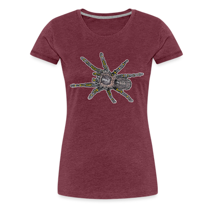 Frauen Basic T-Shirt Grammostola pulchripes - Bordeauxrot meliert