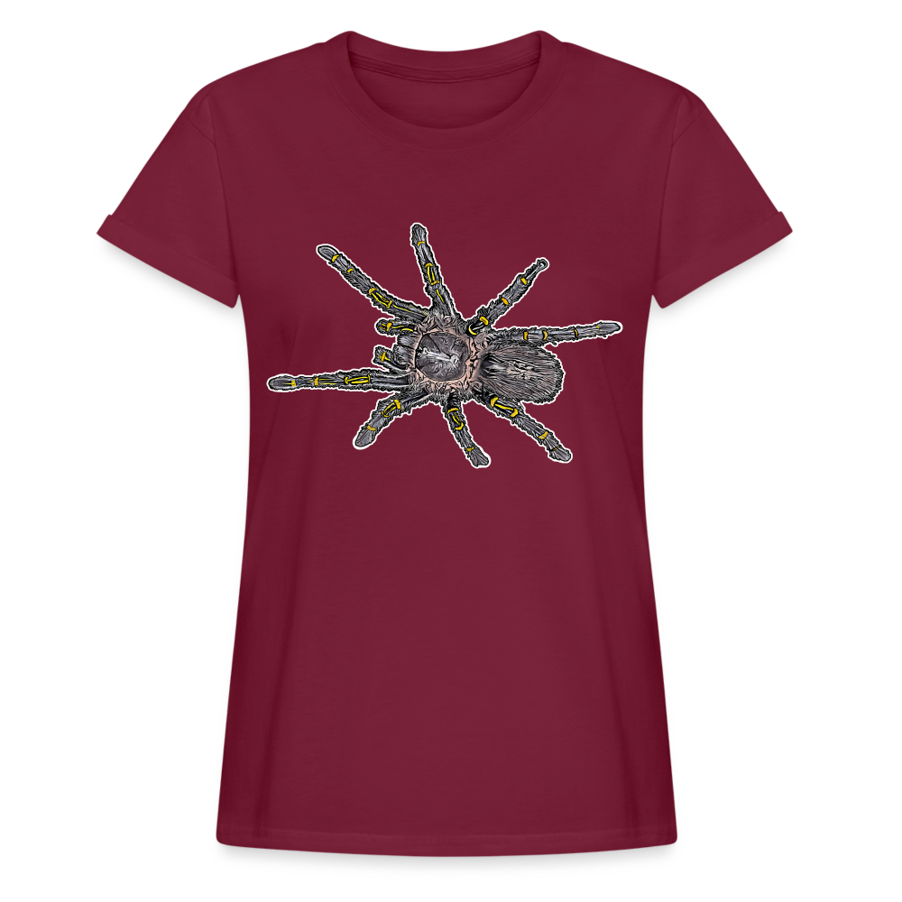 Frauen Oversized T-Shirt Grammostola pulchripes - Bordeaux