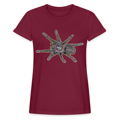 Frauen Oversized T-Shirt Grammostola pulchripes - Bordeaux