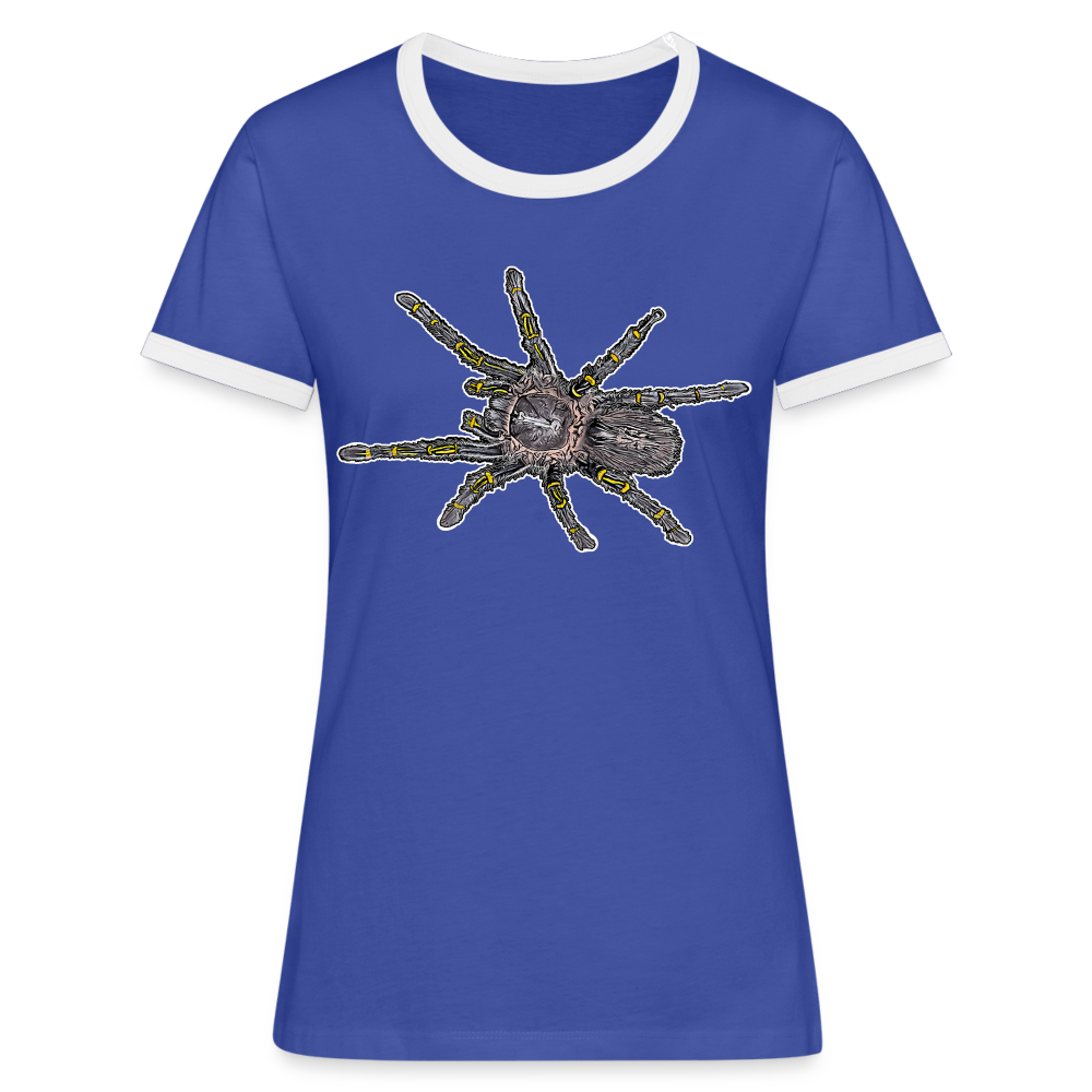 Frauen Kontrast-T-Shirt Grammostola pulchripes - Blau/Weiß