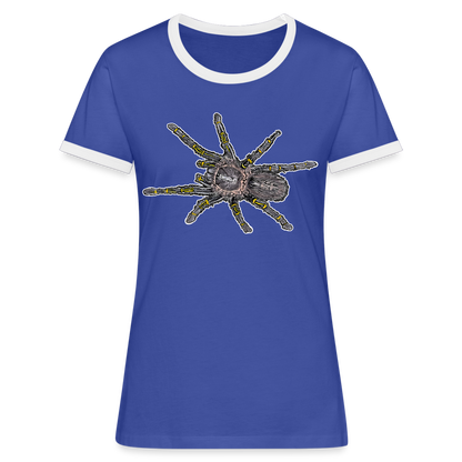 Frauen Kontrast-T-Shirt Grammostola pulchripes - Blau/Weiß