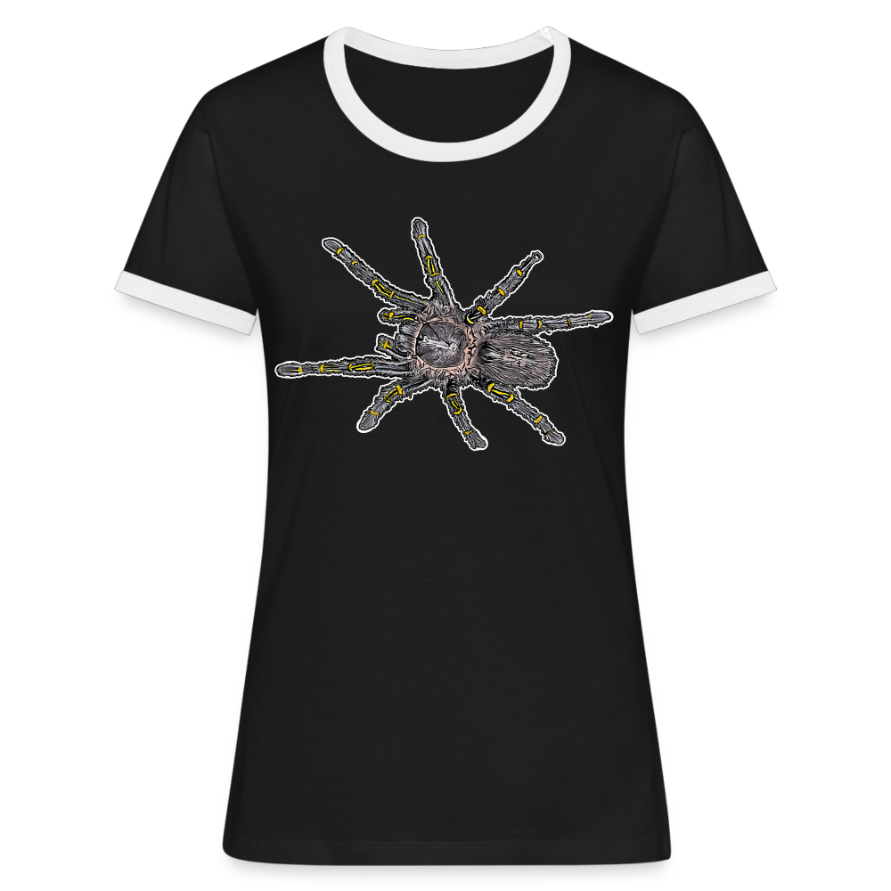 Frauen Kontrast-T-Shirt Grammostola pulchripes - Schwarz/Weiß