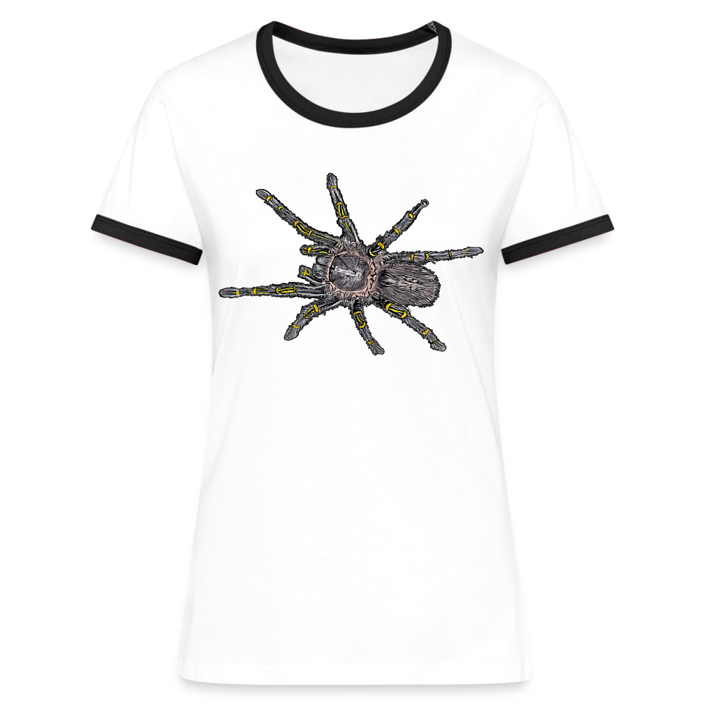 Frauen Kontrast-T-Shirt Grammostola pulchripes - Weiß/Schwarz