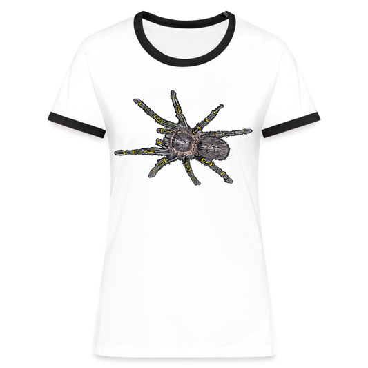 Frauen Kontrast-T-Shirt Grammostola pulchripes - Weiß/Schwarz