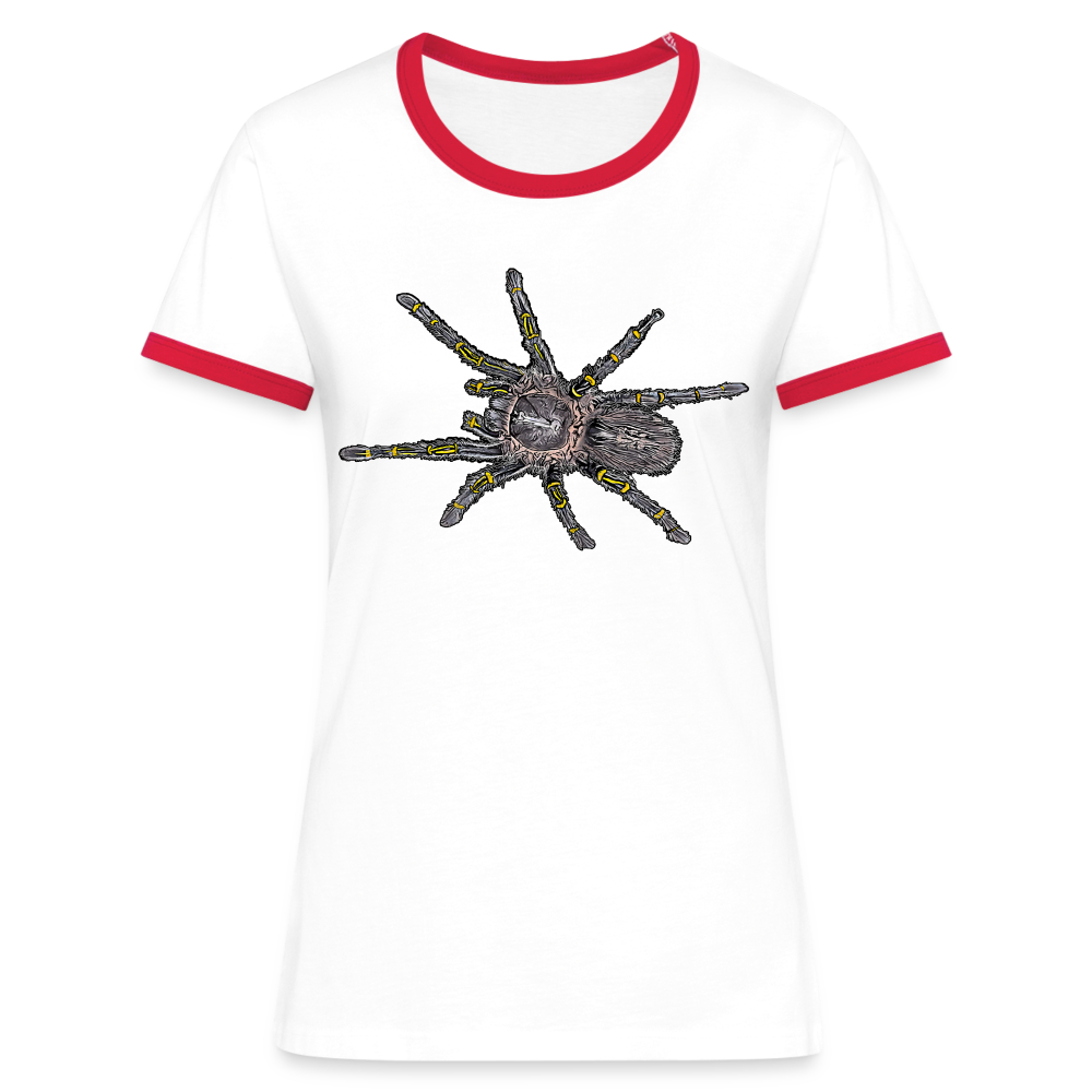 Frauen Kontrast-T-Shirt Grammostola pulchripes - Weiß/Rot