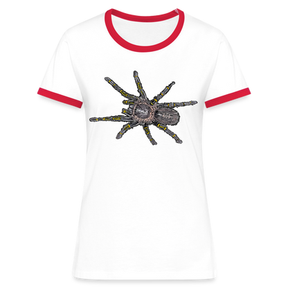 Frauen Kontrast-T-Shirt Grammostola pulchripes - Weiß/Rot