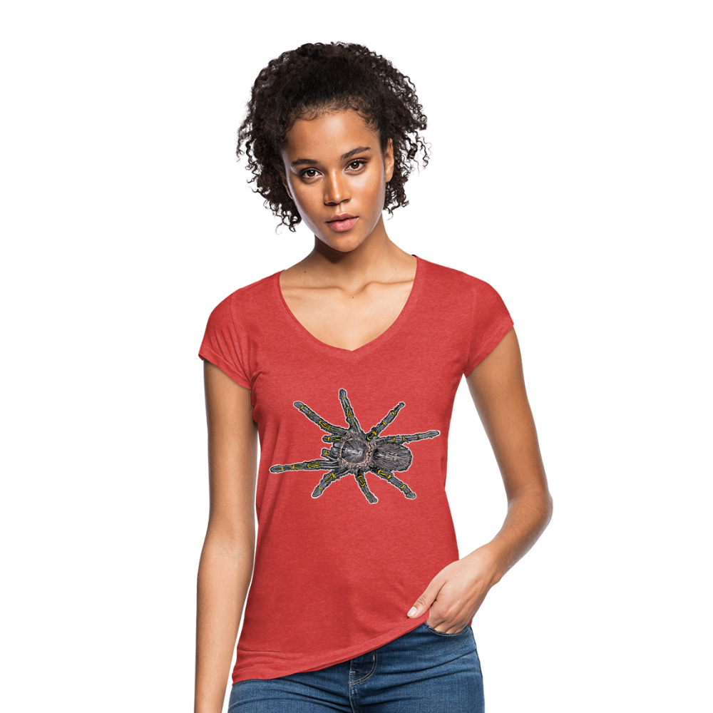 Frauen Vintage T-Shirt Grammostola pulchripes - Rot meliert