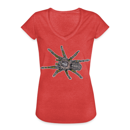 Frauen Vintage T-Shirt Grammostola pulchripes - Rot meliert
