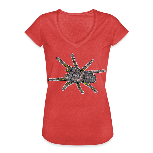 Frauen Vintage T-Shirt Grammostola pulchripes - Rot meliert
