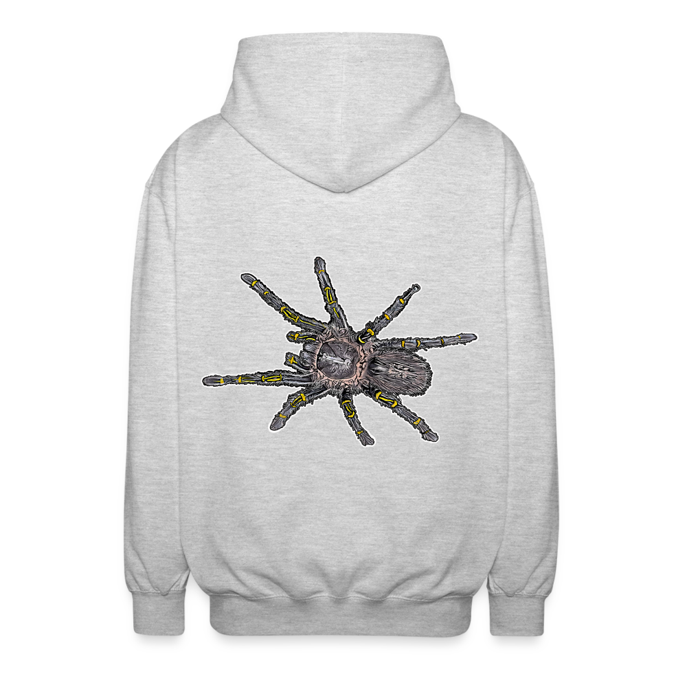 Unisex Zip-Hoodie Grammostola pulchripes - Hellgrau meliert