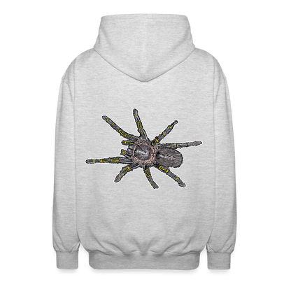 Unisex Zip-Hoodie Grammostola pulchripes - Hellgrau meliert