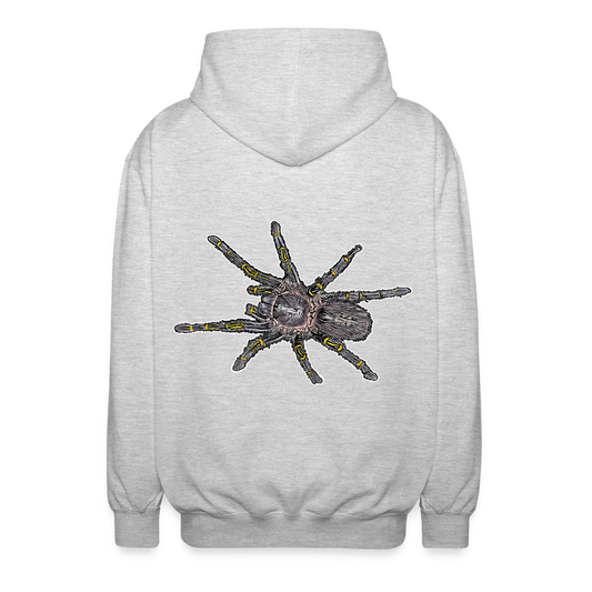 Unisex Zip-Hoodie Grammostola pulchripes - Hellgrau meliert