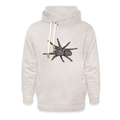 Unisex Schalkragen Hoodie Grammostola pulchripes - Beige meliert