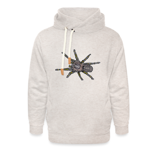Unisex Schalkragen Hoodie Grammostola pulchripes - Beige meliert