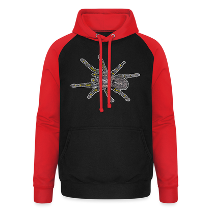 Unisex Baseball Hoodie Grammostola pulchripes - Schwarz/Rot