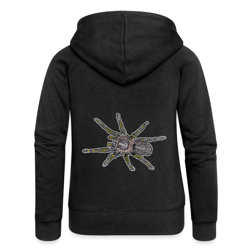 Frauen Zip-Hoodie Grammostola pulchripes - Schwarz