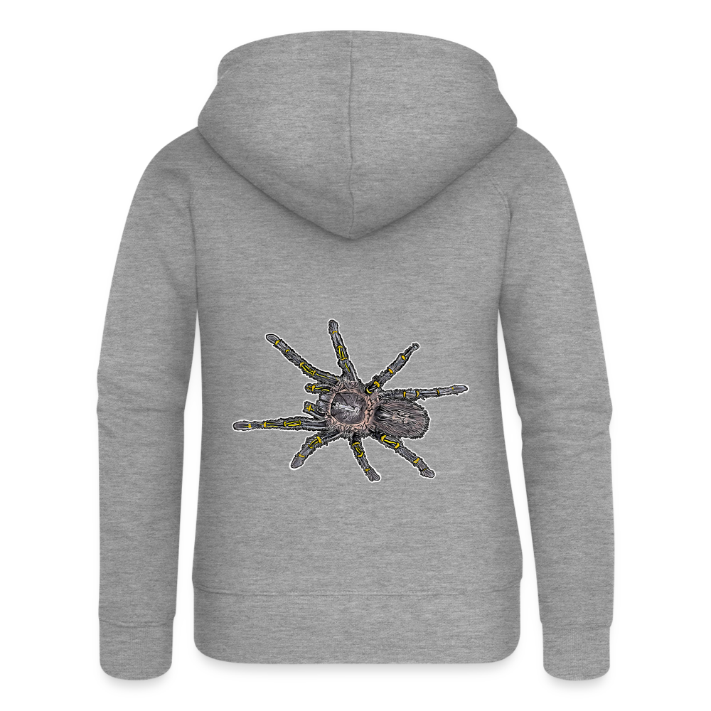Frauen Zip-Hoodie Grammostola pulchripes - Grau meliert