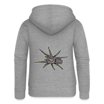Frauen Zip-Hoodie Grammostola pulchripes - Grau meliert
