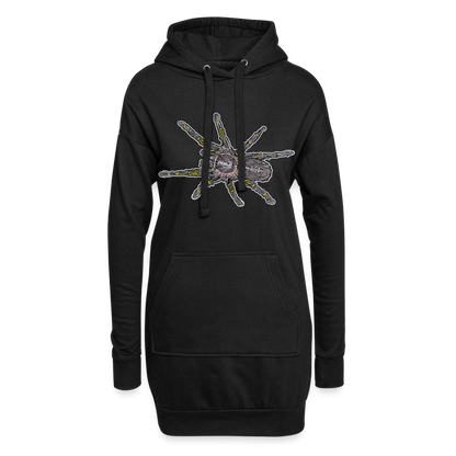 Hoodie-Kleid Grammostola pulchripes - Schwarz