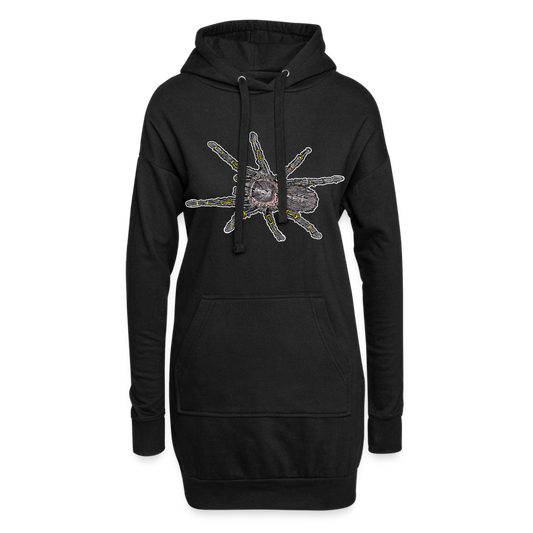 Hoodie-Kleid Grammostola pulchripes - Schwarz