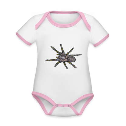 Baby Kontrastbody kurz Grammostola pulchripes - Weiß/Rose