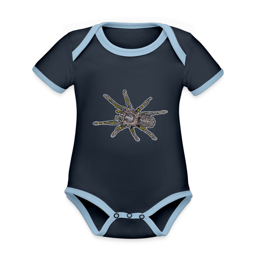 Baby Kontrastbody kurz Grammostola pulchripes - Navy/Himmelblau