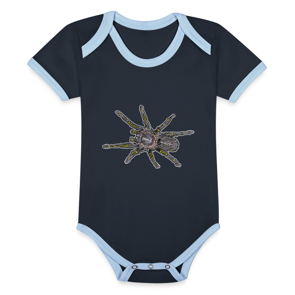 Baby Kontrastbody kurz Grammostola pulchripes - Navy/Himmelblau