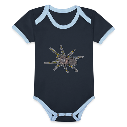 Baby Kontrastbody kurz Grammostola pulchripes - Navy/Himmelblau