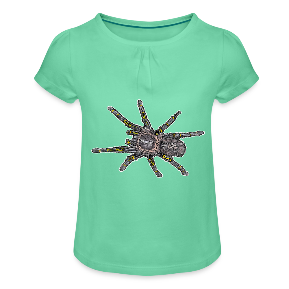 Mädchen-T-Shirt mit Raffungen Grammostola pulchripes - Mintgrün