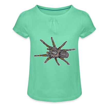 Mädchen-T-Shirt mit Raffungen Grammostola pulchripes - Mintgrün