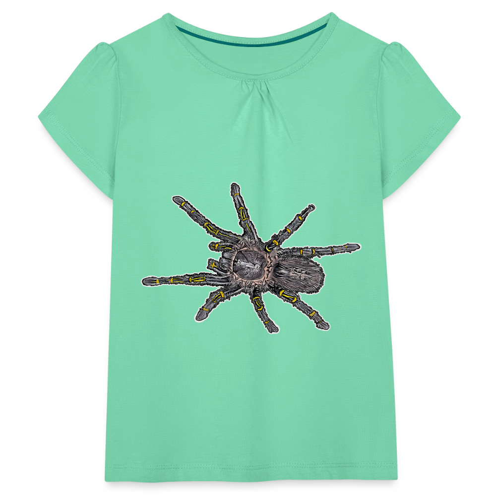Mädchen-T-Shirt mit Raffungen Grammostola pulchripes - Mintgrün