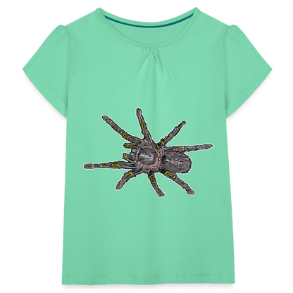 Mädchen-T-Shirt mit Raffungen Grammostola pulchripes - Mintgrün